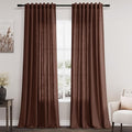 Nanspring Rustic Brown Linen Curtains 108 Inches Long by Nanspring