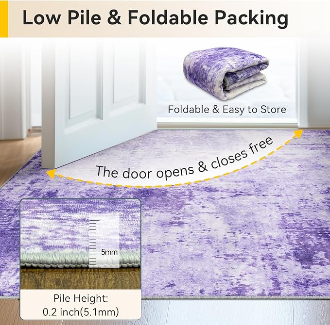 Washable Area Rugs 2'x3' Non-Slip Modern Abstract Soft - Image 6