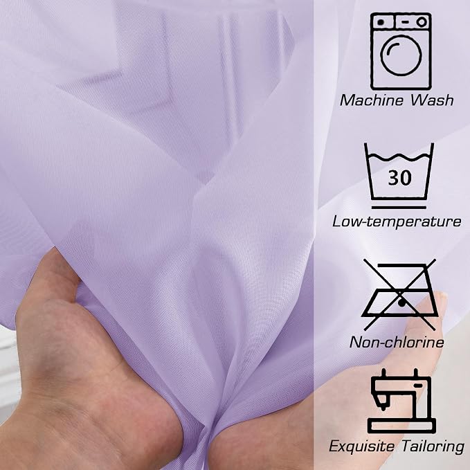 Sheer Curtains 78 inches Long for Bedroom Living Room 2 Panels Set, Rod Pocket - Image 3