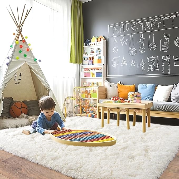 Pionblank 8x10 Rug for Living Room, Fuzzy Plush Large Area Rug, Fluffy Modern - Image 4