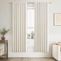 Guken Cream 100% Blackout Cream Linen Curtains 52 Inch Wide by 76 Inch 2 Panels by Guken