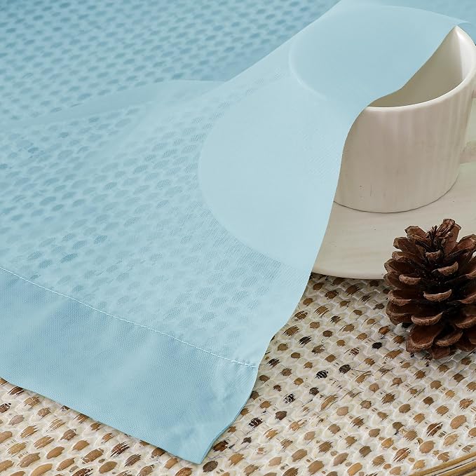 Aiyufeng 2 Pack: Basic Sky Blue Sheer Curtain Drapes 54 Inch Length 2 Panels - Image 3