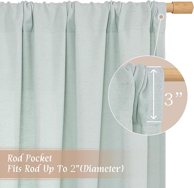 Semi Sheer Linen Curtains 63 Inch Length - Image 3