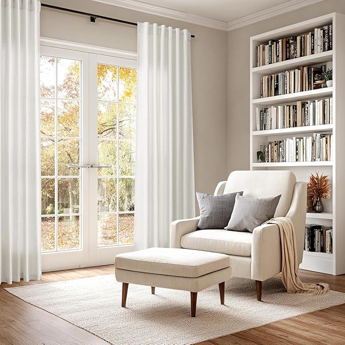 Nanspring Light Filtering Linen Curtains 72 inches Long - Image 6