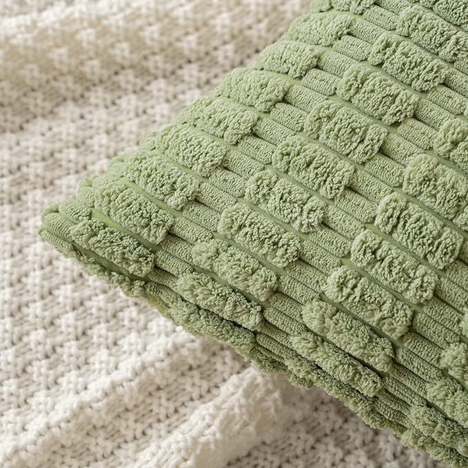 MIULEE Pack of 2 Spring Corduroy Decorative Throw Pillow Covers 16x16 Inch Soft - Image 2