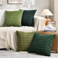 Fancy Homi Set of 4 Green Boho Spring Decorative Throw Pillow Covers 20x20 Inch by Fancy+Homi