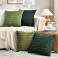 Fancy Homi Set of 4 Green Boho Decorative Throw Pillow Covers 18x18 Inch by Fancy+Homi