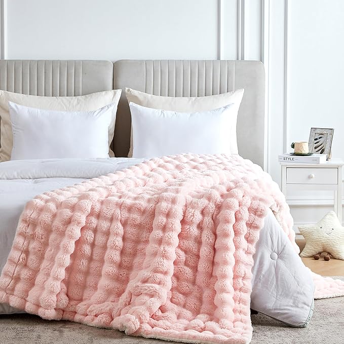 60x80 Inches Ultra-Soft Fuzzy Faux Fur Plush Twin Size Blanket - Image 7