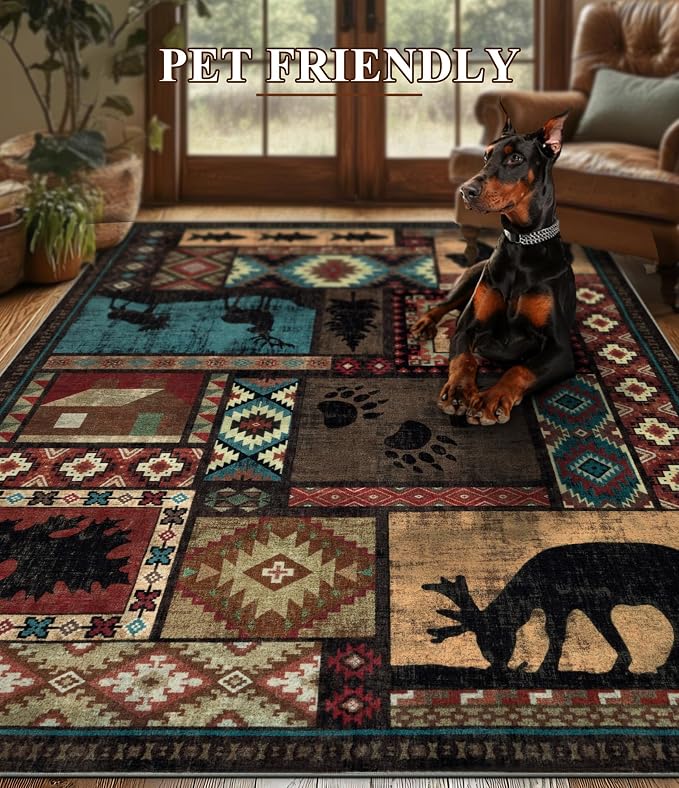 Rustic Cabin Runner Rug 2x8 Indoor Door Mat - Image 7