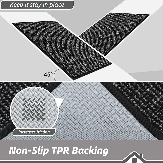 BEQHAUSE Dirt Trapper Door Mat 36" x 60", Non-Slip Washable Doormats, Low - Image 6