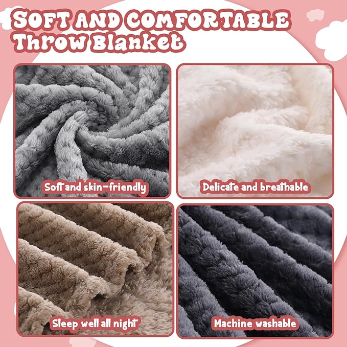 Newwiee 4 Pcs Flanne Fleece Throw Blanket - Image 2