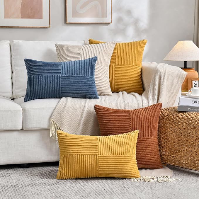 Fancy Homi 2 Packs Rust Lumbar Decorative Throw Pillow Covers 12x20 Inch - Image 6