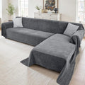 2 Pieces Sectional Couch Covers L Shaped Cover XXL Dark Gray | Thick Washable by Unknown