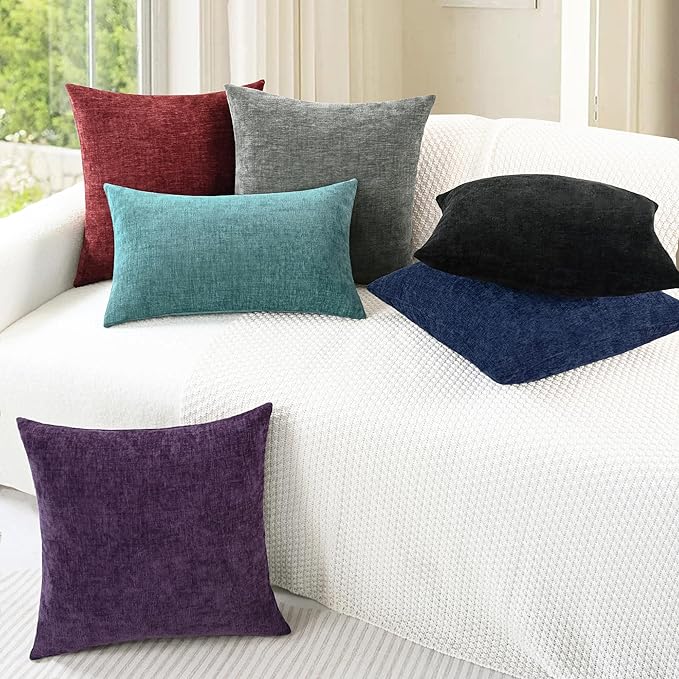 CaliTime Decorative Couch Throw Pillow Covers 26 X 26 Inches Black | Pack of 2 - Image 4
