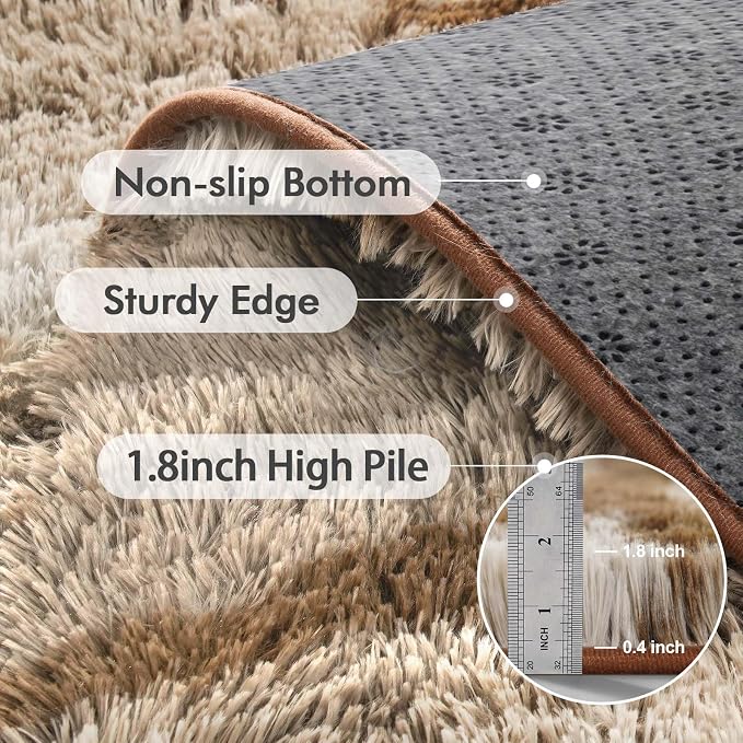 8x10 Ft Extra Large Shag Rugs for Living Room, Tie Dyed Ultra Soft Fluffy Furry - Image 5