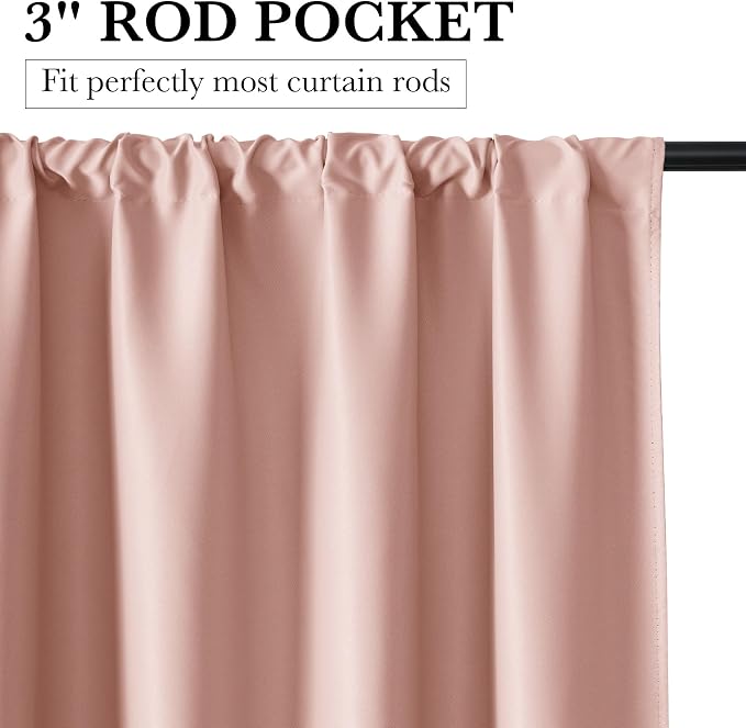 RYB HOME 100% Blackout Basement Curtains 30 inches Long, Heat & UV Blocking - Image 3