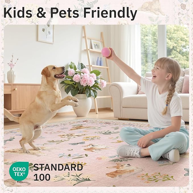 Soalmost Dog 6x9 Pink Area Rugs - Image 5