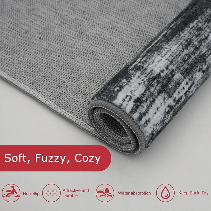 KOZYFLY Modern Abstract Kitchen Runner Rug, 2x6 Washable Rug Runner Non-Slip - Image 6