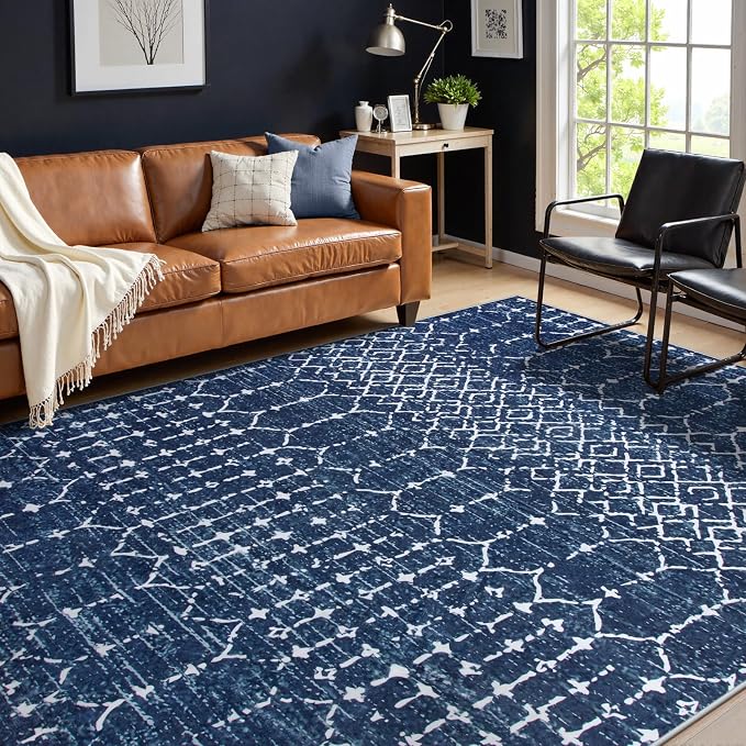 Lahome Moroccan Living Room Rug 9x12 Non-Slip Washable Ultra-Thin Soft Large by Lahome