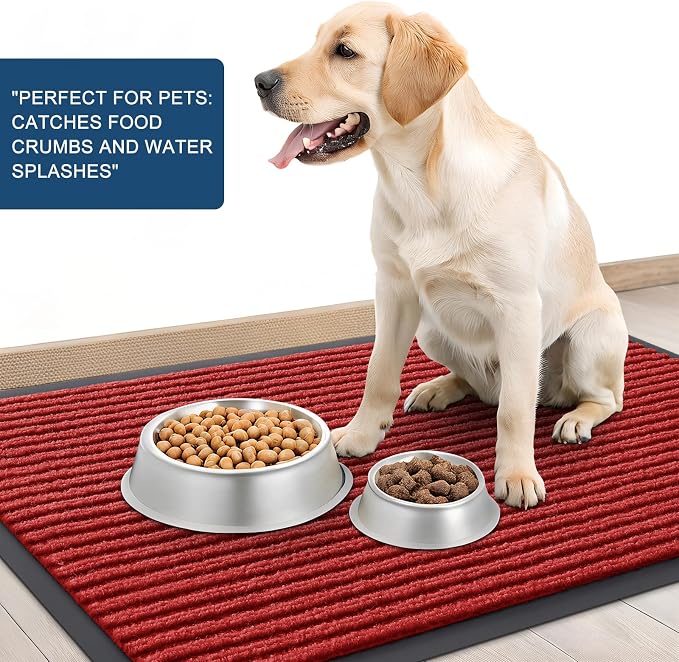 OLANLY 2-Pack Front Door Mats 47x32, Waterproof Heavy-Duty Doormats | Red - Image 6