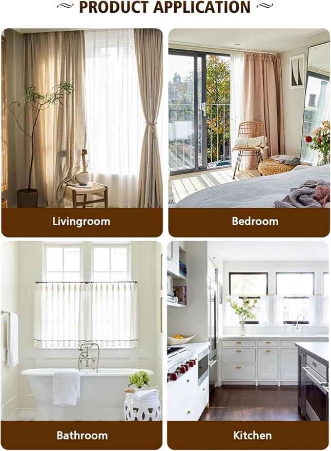 Yafa Home Fashion Heavy Duty Single Standard Adjustable Curtain Rod Hardware - Image 7