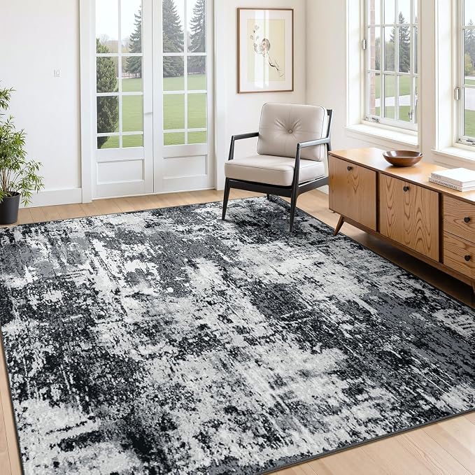 Washable Area Rugs 5'x8' Non-Slip Modern Abstract Soft - Image 9