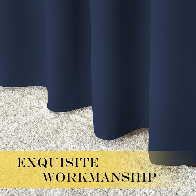 NICETOWN Blackout Navy Blue Curtains 63 inch Length - Image 6
