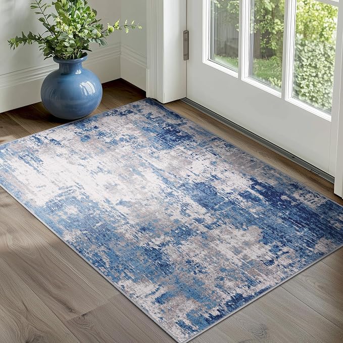 Washable Area Rugs 3'x5' Non-Slip Modern Abstract Soft - Image 2
