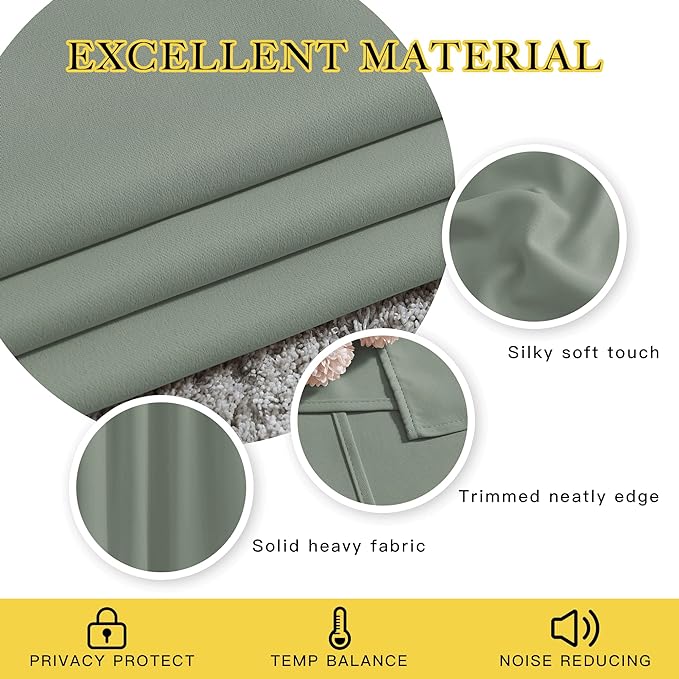 NICETOWN Blackout Curtains 72 inches Long 2 Panels Set - Image 4