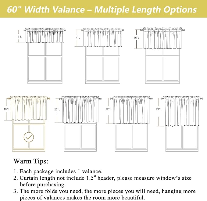Navy Blue Valances for Windows, Light Filtering Faux Linen Textured Small Short - Image 3