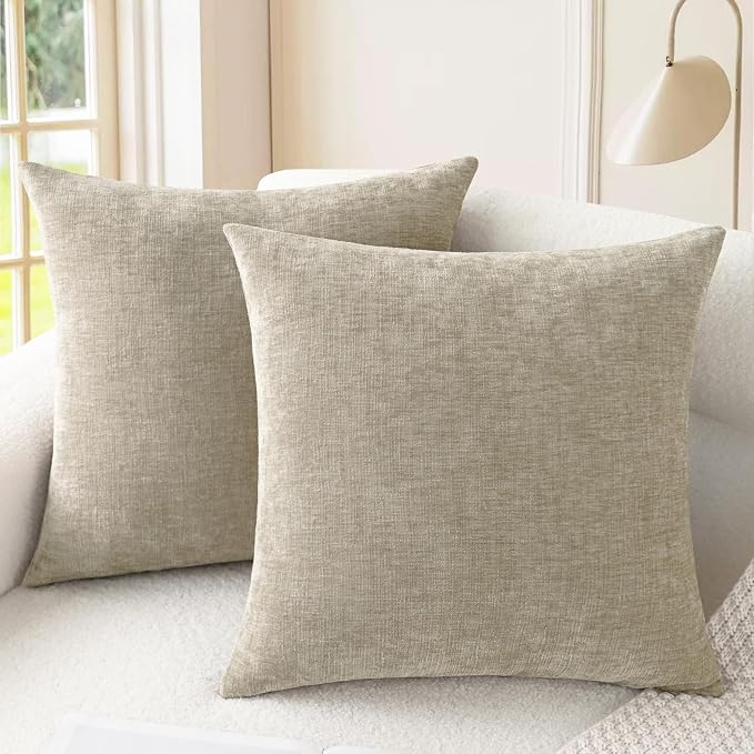 CaliTime Decorative Couch Throw Pillow Covers 16 X 16 Inches Light Taupe | Pack by CaliTime