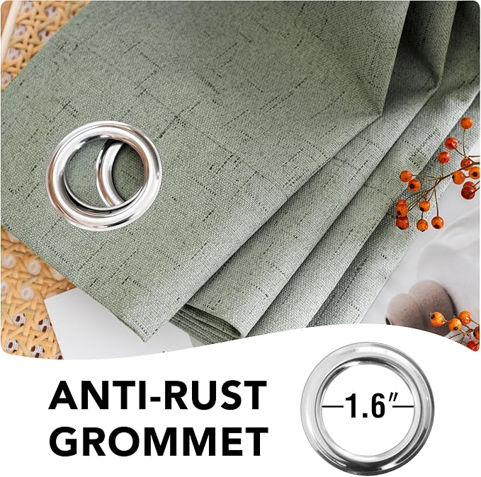 H.VERSAILTEX Linen Blackout Curtains 108 Inches Long 100% Blackout Thermal - Image 6