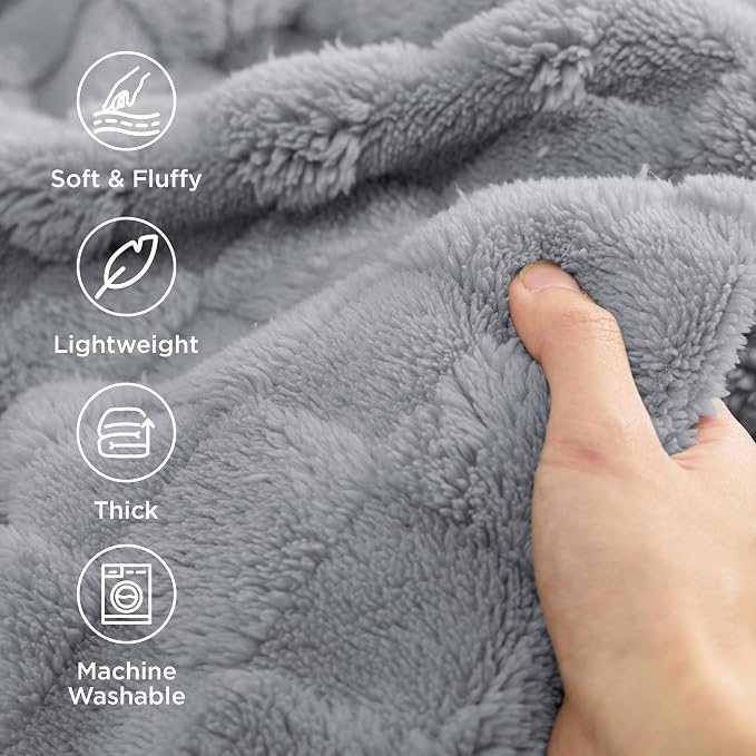 Bedsure GentleSoft Silver Grey Throw Blanket - Image 3