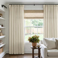 60 Inch Width 92 Inches Long Linen Pinch Pleated Curtains 1 Panel | Light by Twodrapes