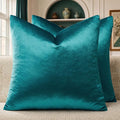 GIGIZAZA Teal Velvet Pillow Covers 24x24 Decorative Pillows Pack of 2 | Blue by GIGIZAZAFocusingonhomedecoration