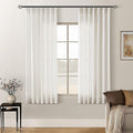 Natural Pinch Pleated Linen Curtains 63 Inch Length 2 Panels Set | by Twodrapes