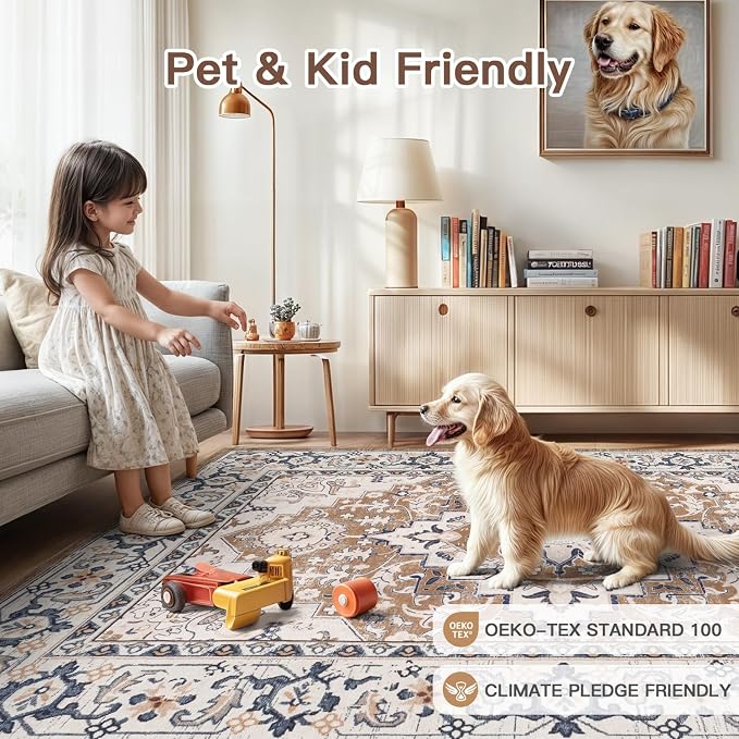 Lofus 2'6"x14' Runner Rug for Hallways, Washable Kitchen Rugs, Non-Slip Rugs - Image 6