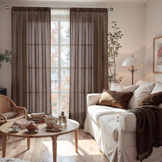 BGment Long Linen Curtains 102 Inch Length - Image 2