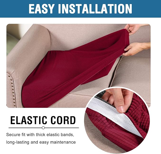 H.VERSAILTEX High Stretch Individual Seat Cushion Covers Sofa Slipcovers Couch - Image 6