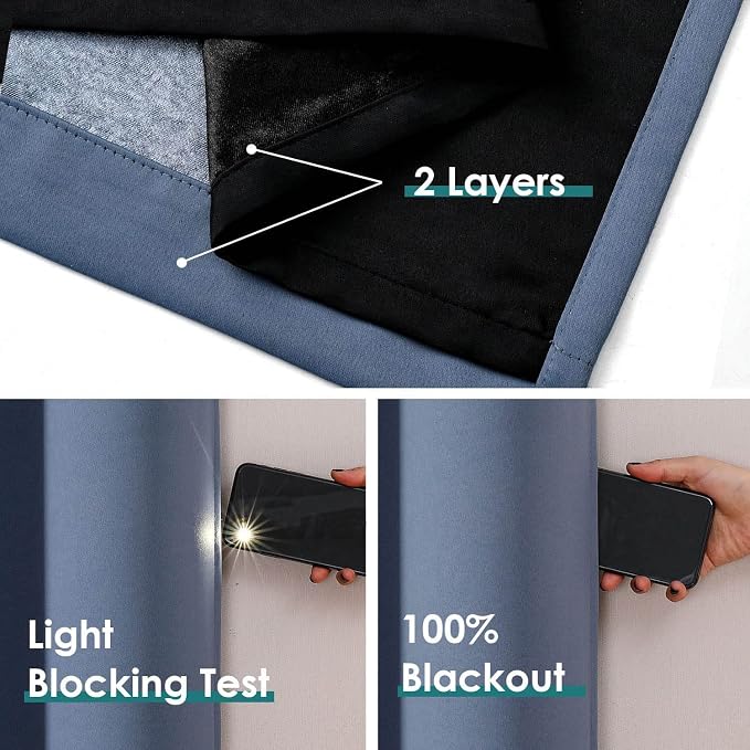 ChrisDowa 100% Blackout Curtains 72 inch Long - Image 4
