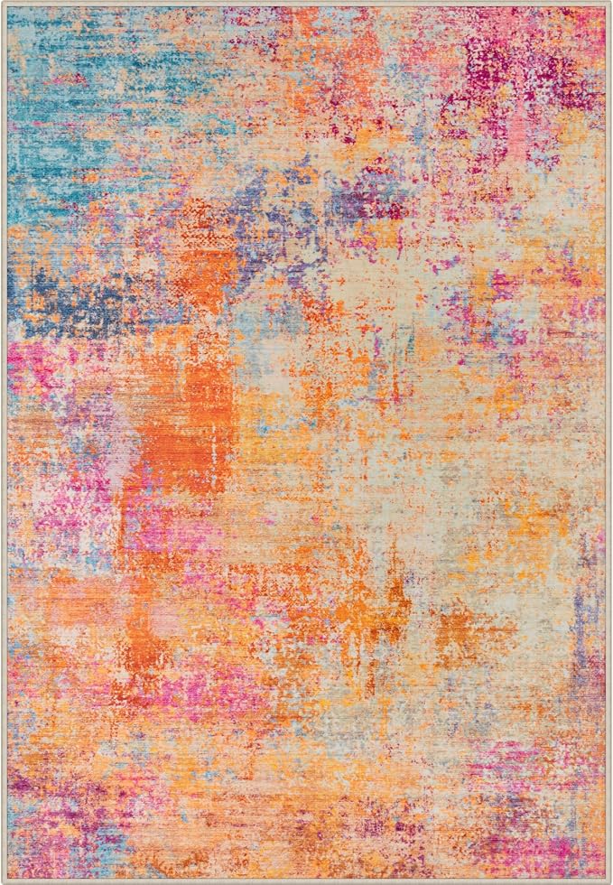 Area Rug Living Room: 6x6 Modern Washable Soft Carpet Galaxy Haze | by FXRHLP