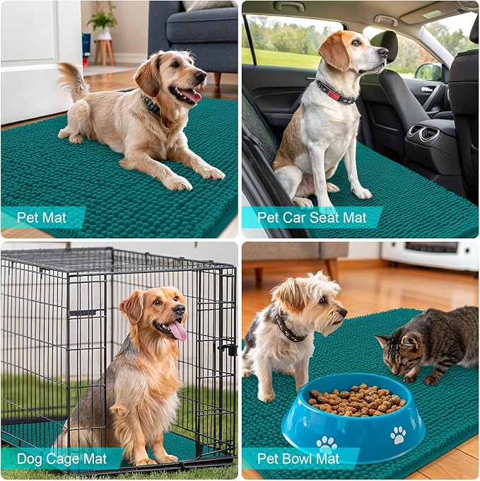 OLANLY Dog Door Mat for Muddy Paws 59x20, Super Absorbent Chenille Mud Mat | - Image 7