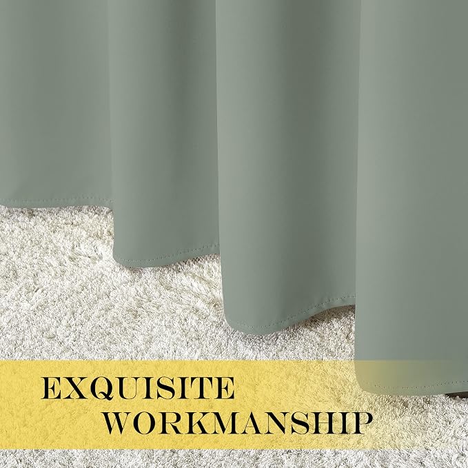 NICETOWN Blackout Sage Green Curtain 90 inch Length - Image 6