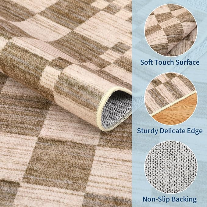 GarveeHome Checkered Washable 2x3 Rug Small Area Rugs Non-Slip - Image 6