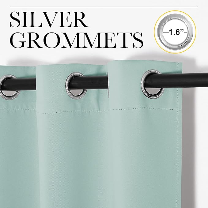 NICETOWN Aqua Blue Blackout Curtains - Image 3