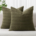 MIULEE Pack of 2 Spring Corduroy Decorative Throw Pillow Covers 18x18 Inch Soft by MIULEE
