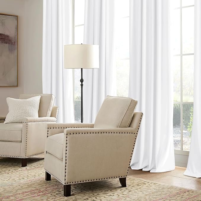 RYB HOME White Velvet Curtains 84 inches 2 Panels Set - Image 7
