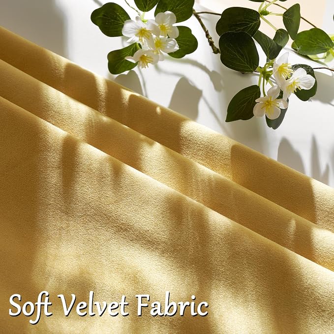 GIGIZAZA Yellow Velvet Pillow Covers 26x26 Decorative Pillows Pack of 2 | Throw - Image 5