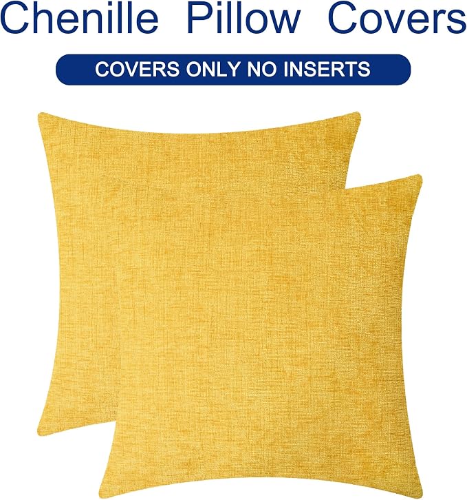 CaliTime Decorative Throw Pillow Covers 18 X 18 Inches Mustard Yellow | Pack of - Image 6