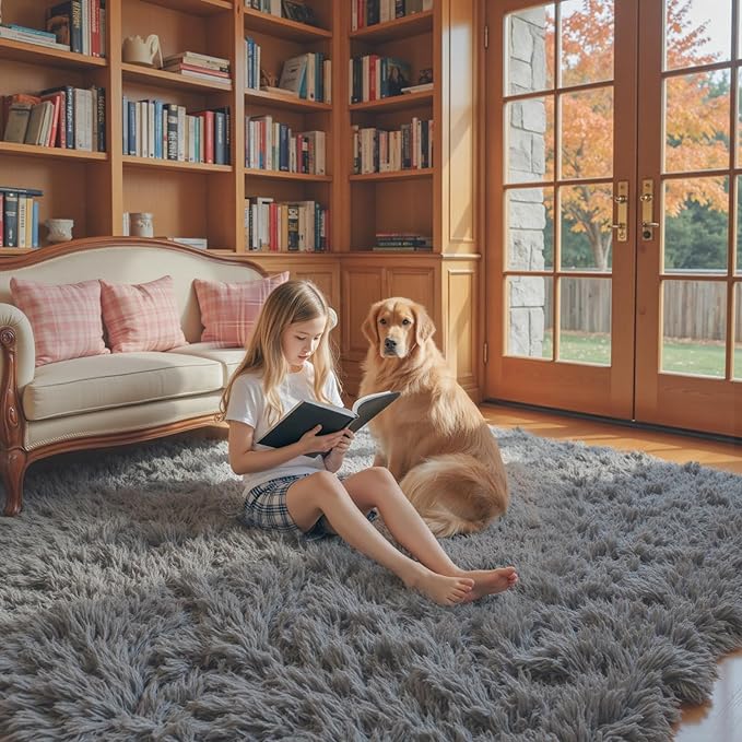 8x10 Area Rugs for Living Room Bedroom Rug, Large Area Rug Shag Shaggy Carpet - Image 3
